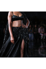 Load image into Gallery viewer, Black Heavy Lurex weave lehenga set
