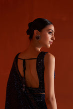 Load image into Gallery viewer, Midnight Blue Georgette Saree
