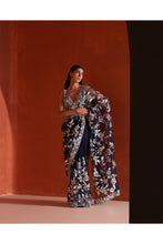 Load image into Gallery viewer, Midnight Blue Net Saree
