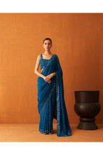 Load image into Gallery viewer, Peacock Blue Silk Saree
