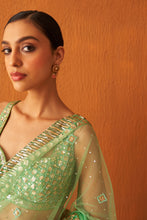 Load image into Gallery viewer, Sea Green Net Saree
