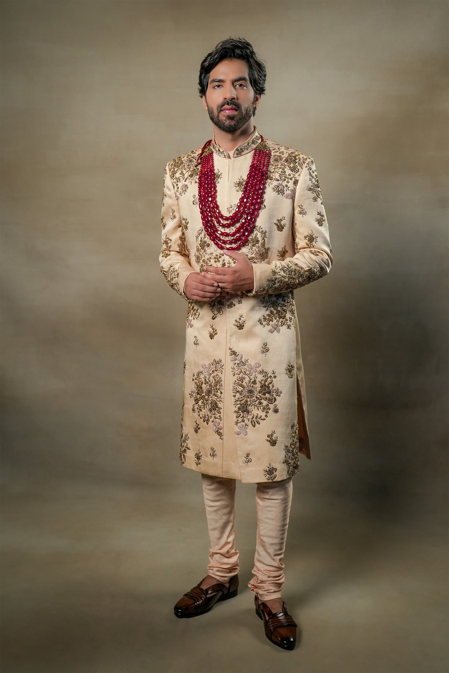 Butter Cream Sherwani