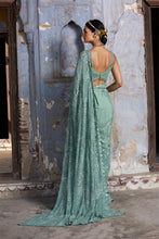 Load image into Gallery viewer, JADE GREEN GEORGETTE SAREE
