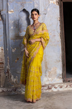 Load image into Gallery viewer, YELLOW ORGANZA SAREE
