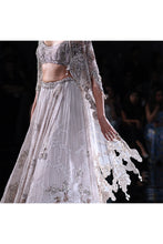 Load image into Gallery viewer, Dusty Ivory Chikankari lehenga interspersed with Pearl and zardozi hand embroidery
