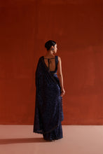 Load image into Gallery viewer, Midnight Blue Georgette Saree
