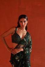 Load image into Gallery viewer, Hunter Green Net Saree
