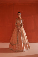 Load image into Gallery viewer, Peach Raw Silk Lehenga Set
