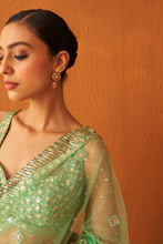 Load image into Gallery viewer, Sea Green Net Saree
