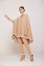 Load image into Gallery viewer, Beige Asymmetrical Cape Set
