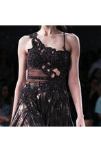 Load image into Gallery viewer, Medea Burnt Brown Lurex Flared Gown
