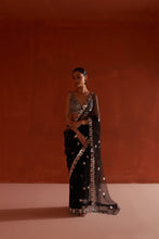 Load image into Gallery viewer, Black Net Saree
