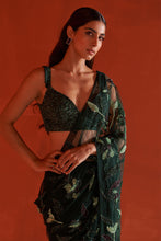 Load image into Gallery viewer, Hunter Green Net Saree
