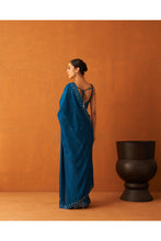 Load image into Gallery viewer, Peacock Blue Silk Saree
