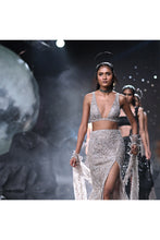 Load image into Gallery viewer, Aphrodite Embroidered Skirt Paired With A Choli And A Trail Cape
