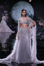 Load image into Gallery viewer, Hestia Shimmer Tulle Crystalline Skirt And Choli Set
