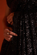 Load image into Gallery viewer, Black Sequins Georgette Saree
