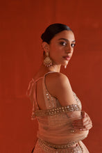 Load image into Gallery viewer, Peach Raw Silk Lehenga Set
