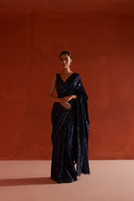 Load image into Gallery viewer, Midnight Blue Georgette Saree

