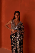 Load image into Gallery viewer, Midnight Blue Net Saree
