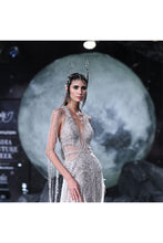 Load image into Gallery viewer, Xena Shimmer Tulle Halter Gown

