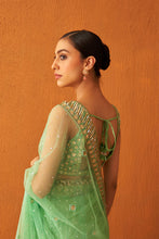 Load image into Gallery viewer, Sea Green Net Saree
