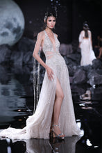 Load image into Gallery viewer, Xena Shimmer Tulle Halter Gown

