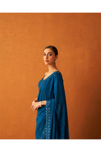 Load image into Gallery viewer, Peacock Blue Silk Saree
