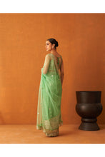 Load image into Gallery viewer, Sea Green Net Saree
