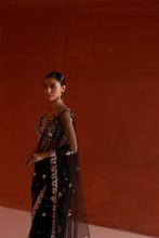 Load image into Gallery viewer, Black Net Saree
