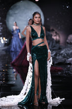 Load image into Gallery viewer, Cora Sheeted Skirt Paired With A Choli And Cape
