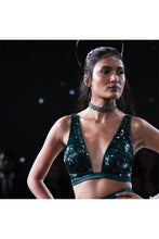 Load image into Gallery viewer, Cora Sheeted Skirt Paired With A Choli And Cape
