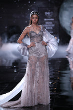 Load image into Gallery viewer, Helena Shimmer Tulle Body Con Bustier Gown
