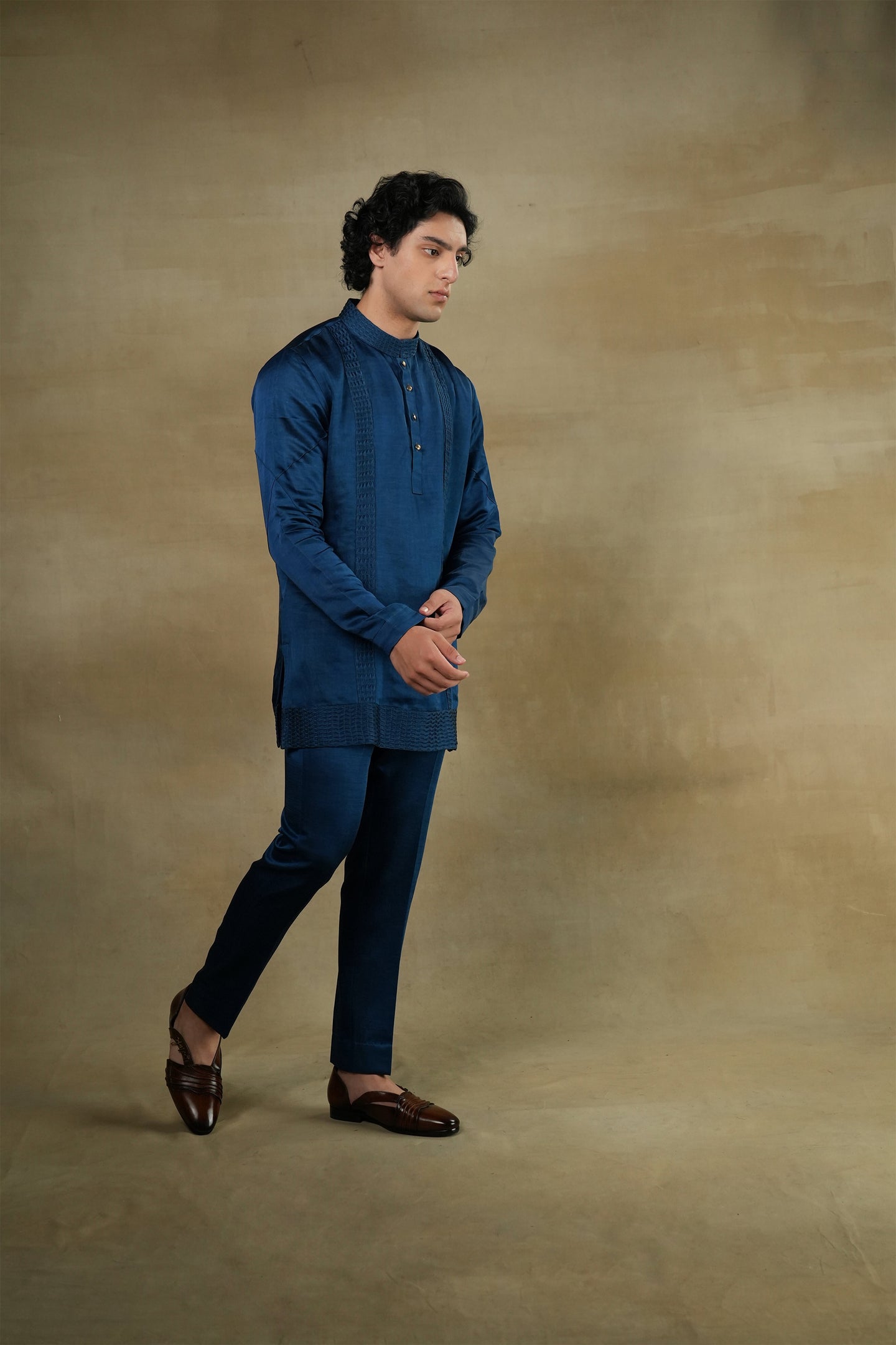 Teal omber short kurta set