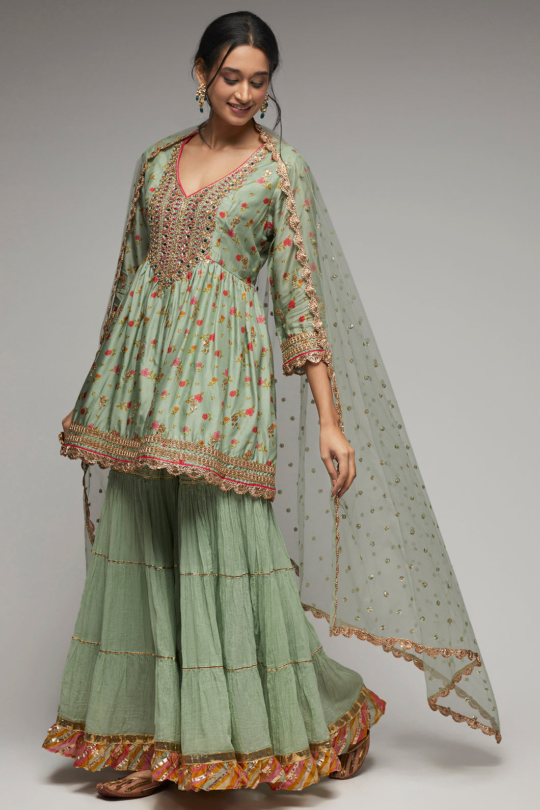 Rashida Peplum Sharara Set