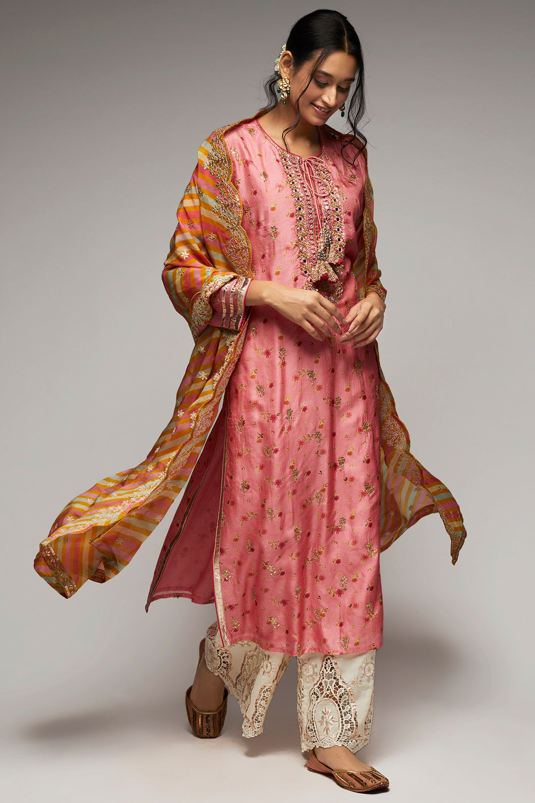 Rashida Tunic Pallazzo Set with Duppata