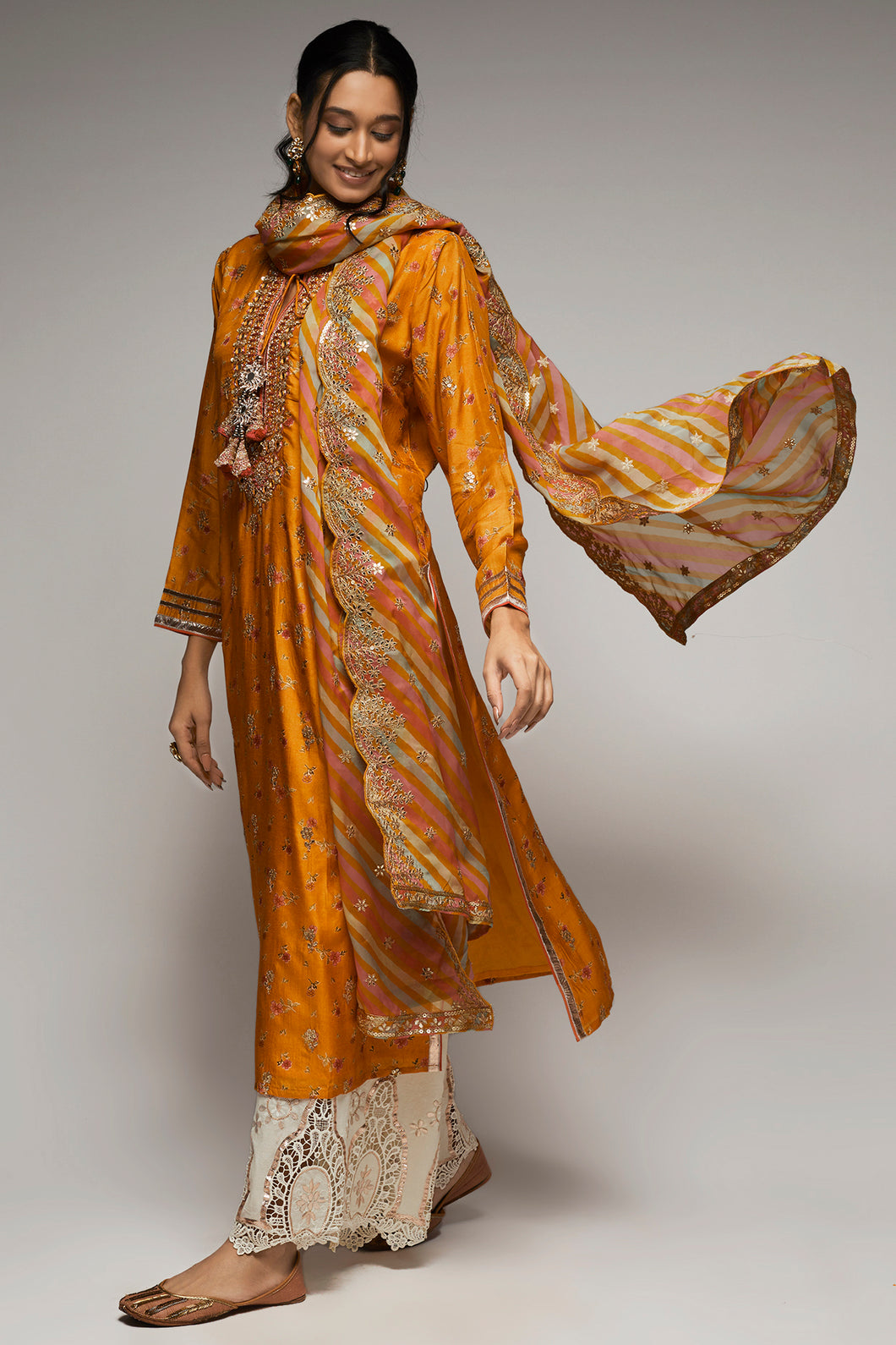 Rashida Tunic Pallazzo Set with Duppata