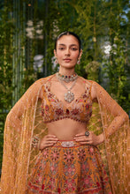 Load image into Gallery viewer, Pakshi Jaal- The living tapestry lehenga
