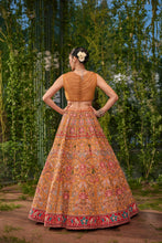 Load image into Gallery viewer, Pakshi Jaal- The living tapestry lehenga
