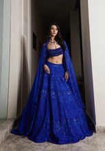 Load image into Gallery viewer, Blue Mirielle Lehenga set
