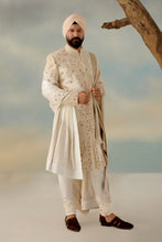 Load image into Gallery viewer, Butter Cream Sherwani Set
