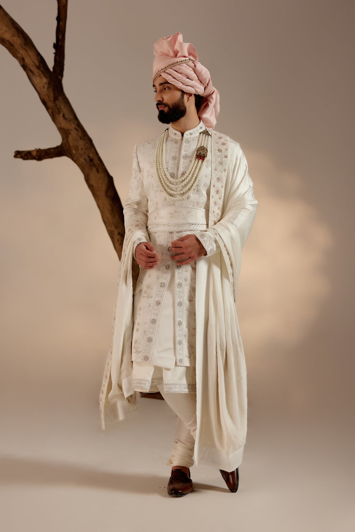 Gardenia White Sherwani Set