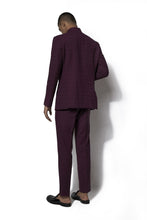 Load image into Gallery viewer, Wine Textured Bandhgala Set
