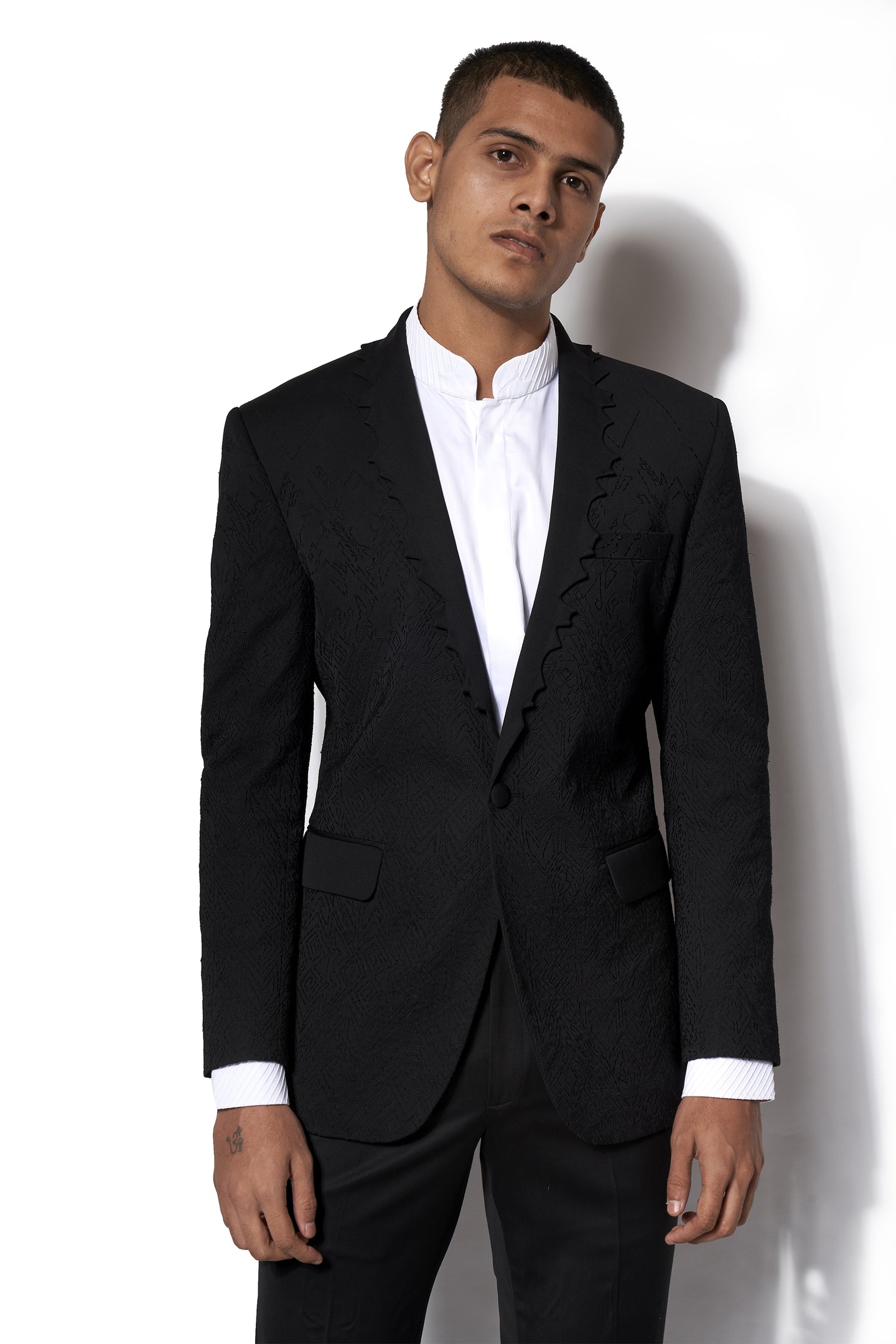 Black Embroidered Tuxedo