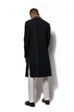 Load image into Gallery viewer, Black Layered Embroidered Long Jacket Set
