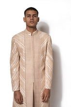 Load image into Gallery viewer, Rose Gold Asymmetrical Embroidered Long Jacket Set
