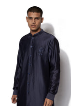 Load image into Gallery viewer, Navy Front Open Kurta Set
