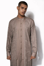 Load image into Gallery viewer, Mouse Grey Asymmetrical layered kurta Set
