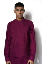 Load image into Gallery viewer, Dark Pink Asymmetrical Textured Kurta Set
