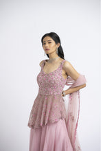 Load image into Gallery viewer, ROSE PINK ORGANZA SHARARA SET
